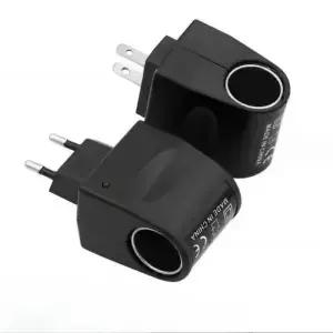 자동차 시가 라이터 어댑터 AC 220V DC 12V EU 미국 플러그 변환기 벽 전원 소켓 자동 액세서리