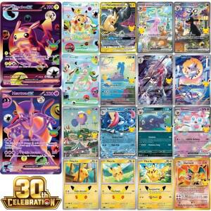 PKM 카드 TCG 30주년 기념 시리즈 세트 미래지향적 피카츄 뮤츠 EX FUR AR 프로모션 취미 게임 홀로그램 레