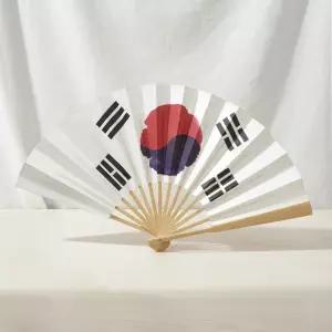 대형 태극기 대나무 실크 부채 LM-0932