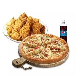 (피나치공) 더블포테이토피치세트M(더블포테이토피자M+후라이드치킨(뼈))+치즈크러스트+콜라500ml