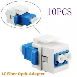 월 플레이트 패치 패널 표면 실장 상자용 LC F/F 키스톤 커플러에 10PCS 광섬유 어댑터