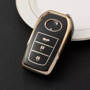 TPU 골드 엣지 키 케이스 커버 도요타 Chr Rav4 Auris Avensis Prius Aygo Camry Corolla Land Cruiser 200
