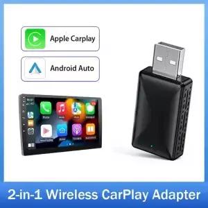 유선 CarPlay를 무선으로 변환하는 2in1 어댑터 USB 플러그 앤 플레이 방식으로 OEM 카 스테레오에 호환