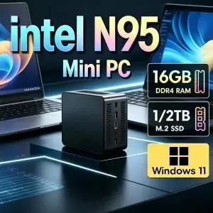 소형 포켓 컴퓨터 코어 N95 미니 PC 16GB 램 1TB SSD WIFI 6 BT5.2 4K HD 게이밍 사무용 학습용 윈도우 11