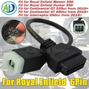 로얄 엔필드 6핀-16핀용 OBD2 진단 케이블 인터셉터 650cc/컨티넨탈 GT