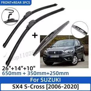 SUZUKI SX4 S-Cross 2006-2020 용 3PCS 26 + 14 10 전면 후면 와이퍼 블레이드 앞 유리 윈드 스크린 윈도우