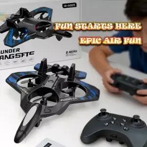 홈피쉬 2.4G 무선 조종 전투기 전동 폼 글라이더 스턴트 텀블링 UAV 호버링 헬리콥터 LED 조명 항공기 모델