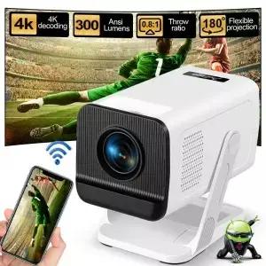 ThundeaL PG310 4K 안드로이드 프로젝터 300 ANSI WiFi6 BT5.4 단초점 휴대용 미니 홈시어터 야외 영화 PK