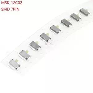 10/50PCS 미니 smd smt MSK-12C02 토글 스위치 MP3 용 7pin 1P2T on/OFF 슬라이드