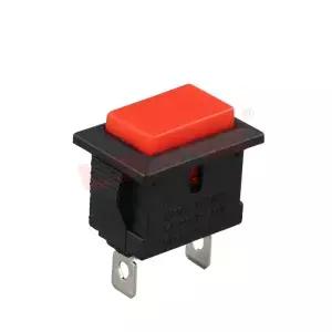 10개 AC 250V/6A 125V/10A 2핀 SPST 빨간색 버튼 순간 작동 로커 스위치 1NO PBS-101
