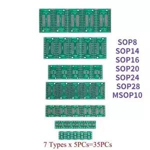 35 개/몫 PCB SMD DIP 어댑터 변환기 7 종류 Protoboard SOP8 MSOP10 DIY 전자