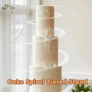 아크릴 케이크 스파이럴 다층 스탠드 재사용 가능 랙 접이식 DIY 화환 축제용
