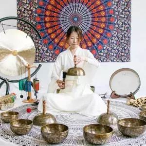 티베트 사운드 볼 핸드헬드 기도 노래 분리형 명상 요가 음악 타악기 휴식