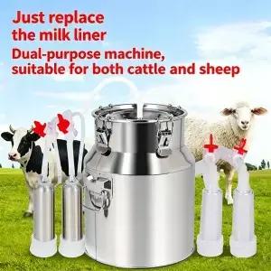 10L 소/염소 착유기 전기/펄스식 스테인리스 스틸 밀커 버킷 220V 240V 진공 펌프