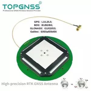 TOPGNSS TOP128S 내장형 고정밀 RTK 안테나 L1 L2 L5 GNSS GPS GLONASS GALILEO QZSS F9P SMA 30cm 지원
