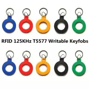 5 가지 색상 ID 125KHz T5577 EM4305 빈 복사 재기록 가능 쓰기 중복 RFID 스마트 태그 Keyfobs 카드