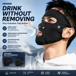 남성용 자외선 차단 마스크 풀 페이스 커버 러닝용 스 실크 낚시용 여름 사이클링 지니