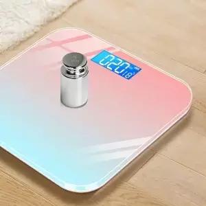그라디언트 컬러 디지털 체중계 측정 테이프 헤드밴드 LCD 디스플레이 스마트 USB 충전 욕실 체중 감량