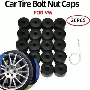 범용 핏 17mm 러그 너트 커버 제거 도구 포함 내구성 ABS 휠 볼트 캡 폭스바겐 제타 자동차 아마기 호환 20