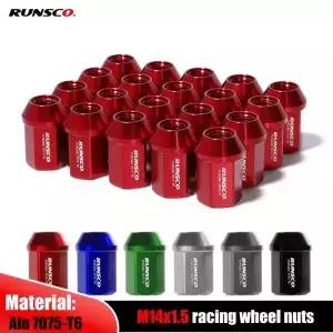 단조 7075-T6 알루미늄 휠 러그 너트 M14x1.5/M14x1.25 레이싱 40mm 길이 육각 자동차 개조용