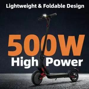 스마트 500W 전동 스쿠터 접이식 후륜 모터 최대 시속 18마일 장거리 15마일 주행 가능 통제된 통근용