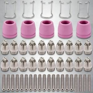 50Pcs AG60 플라즈마 절단 토치 소모품 키트 1.1mm .045'' 노즐 팁 SG55 WSD60 커터 적합