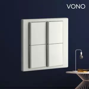 베코 보노 스위치 4구 매트크림 아이보리 2개용 화이트 유럽형 융 스타일 모던 커버 VONO
