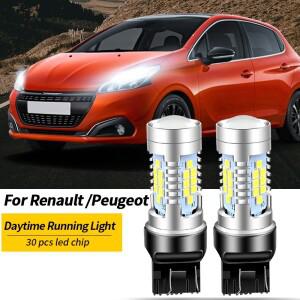 2x LED 주간 러닝 라이트 DRL W21/5W 7443 Renault Duster Kangoo Logan Sandero 2 푸조 2008 301 Citroen
