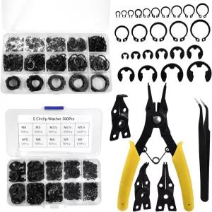 LEONTOOL 1036 PCS C-클립 외부 고정 링 스냅 어셈블리 키트 합금강 M3-M25 락 와셔 세트 M1.5-M10 교체