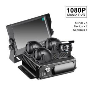 카플레이 네비게이션 carplay 1080P 방수 야간 투시경 AHD 자동차 Dvr 4 카메라 4CH SD 트럭 버스 택시 비디오 레코더 Mdvr 자동차 보안을위한 7 인치 자동차 모니터