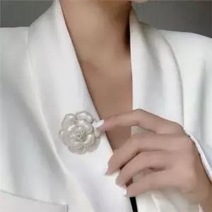 여성 진주 브로치 여성 꽃 브로치 카멜리아 레트로 패션 가을 겨울 악세사리 코사지