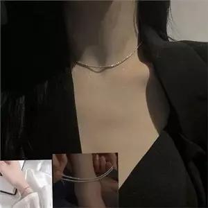 여성 실버 발찌 여성 발찌 가느다란 데일리 얇은 체인 목걸이 주얼리 팔찌-WFPYCG2