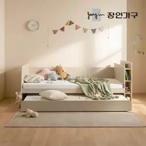 장인가구 뉴피터 LED 수납헤드 E0 슬라이드 2단침대 침대프레임 SS+낮은포켓+7존포켓