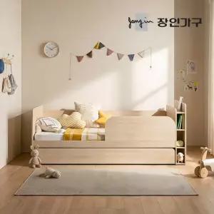 장인가구 뉴피터 LED 수납헤드 E0 슬라이드 2단침대 침대프레임 SS+가드