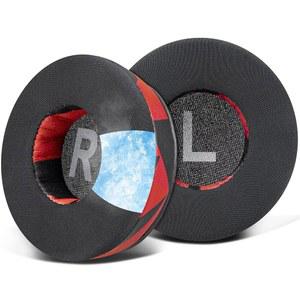 LOGITECH H390 / H391 / H600 / H609 / H760 헤드폰용 SOULWIT 쿨링 젤 이어패드 교체용 노이즈 솔레이션 폼이 추가된 두꺼운 이어패드 레드 스톰