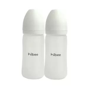 [보리보리/하이비]하이비 실리콘 코팅 유리 젖병 노꼭지 240ml, 2개, 화이트