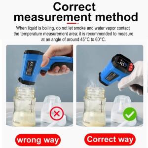 스낙콜 SK-600 비접촉식 적외선 온도계, -50~600도 ℃ 디지털 레이저 LCD 디스플레이 고온계 테스터