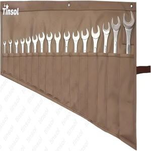 TINSOL Versatile 16-Pocket Wrench Roll-Up Organizer Waterproof Durable Tool Storage Bag for Automoti