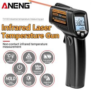 적외선 레이저 온도계 -20 ° C~380 ℃ IR 건 센서 테스터 비접촉식 측정기 ANENG TH103 도구