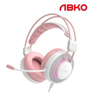 앱코 N800 가상 7.1채널 컴퓨터 PC 게이밍 진동 헤드셋 핑크