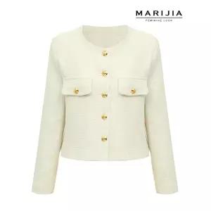 [MARIJIA] 노 카라 세미 크롭 자켓_MJKA32046