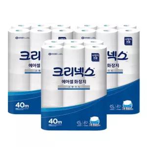 크리넥스 물에 잘 녹는 에어 셀 롤 화장지 40M 72롤/가정용 업소용 다용도 집들이 식당용 휴지 두루마리