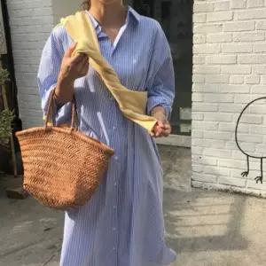 오너클랜 스트라이프 셔츠 롱 원피스 루즈핏 편한 롱남방 2컬러 여성원피스 여자롱원피스