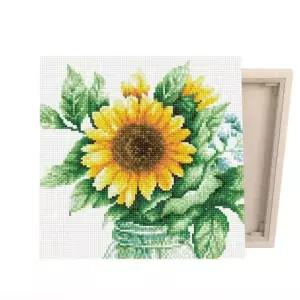 귀여운 보석십자수 해바라기 글라스 30X30