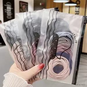 파스텔 데일리 심플 헤어 고무줄 머리끈 대용량 100개입 짱짱한 링 묶음