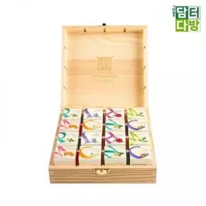 (무배) 쌍계명차 고급 우드 포장 큐브 16p 선물세트