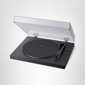 소니 PS-LX310BT 벨트 드라이브 턴테이블: 블루투스 및 USB 출력 블랙이 포함된 완전 자동 무선 비닐 레코드 플레이어