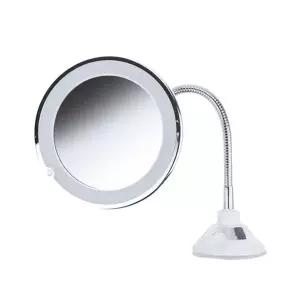 LED 확대 거울 10배 플렉시블 부착형 탁상 원형 화장 (KYR-WE16526)