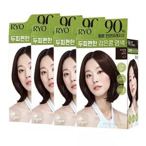 려 두피편한 검은콩 염색약 4.0 딥브라운 120g 4개
