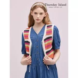 [써스데이아일랜드][Thursday Island] 칼라 블록킹 펑키 베스트(T244MVT233W)